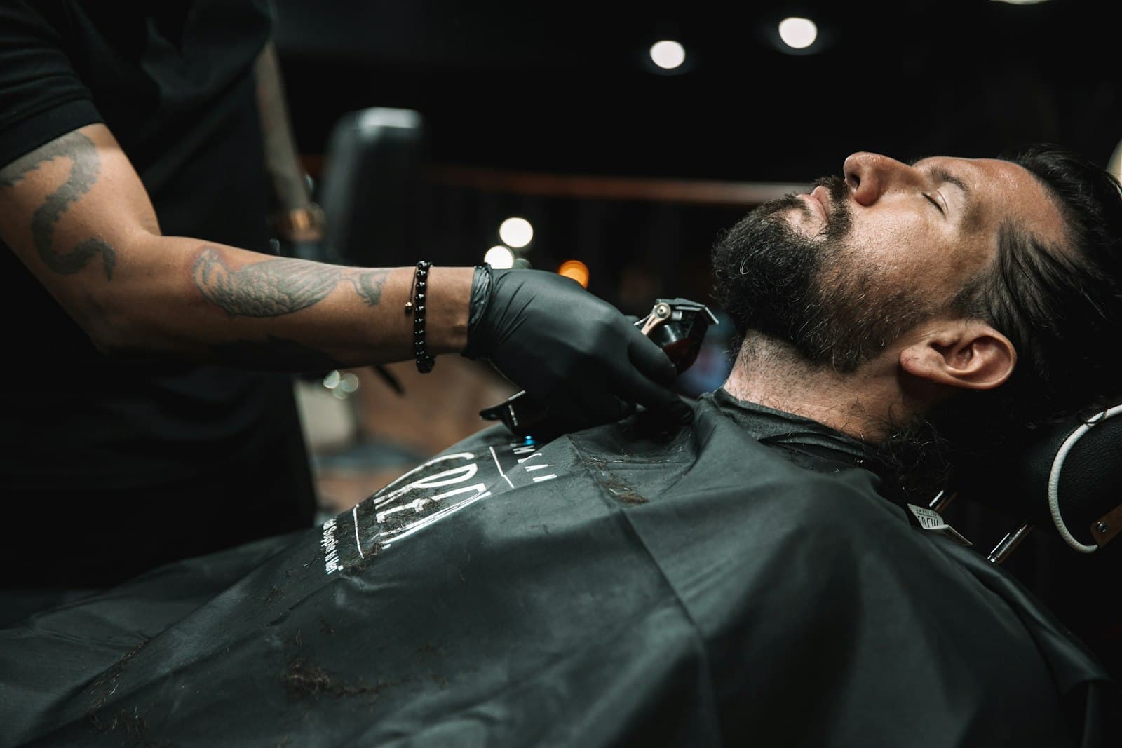 A skin fade being cut in the chair at Smith Barbers